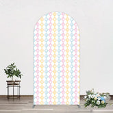 Aperturee - Aperturee Fairy Rhombus Stripe Circus Birthday Arch Backdrop